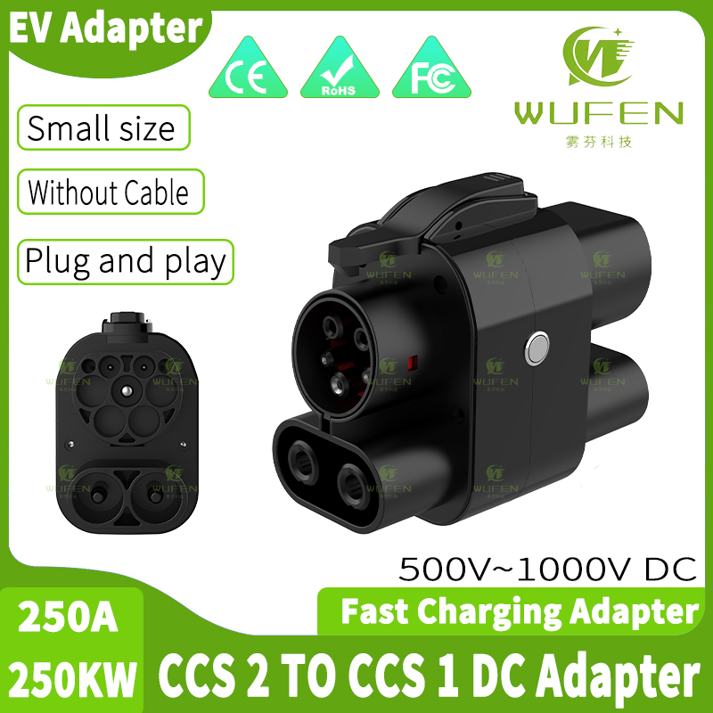 Ccs2 To Ccs1 Fast Charge Adapter 250Kw - Adaptor pengisi daya woofen CCS2 ke