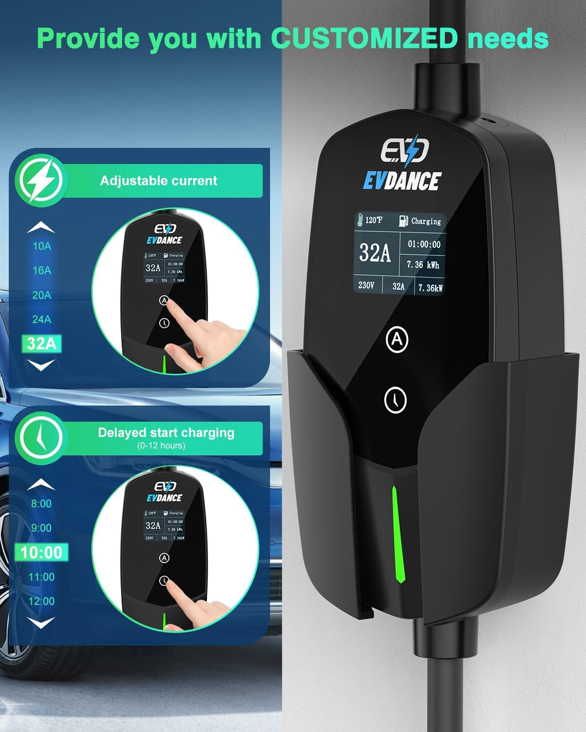 Pengisi daya mobil listrik, EV - Portable Ev Charger 32A Type 2 Cee Plug ulasan dan harga