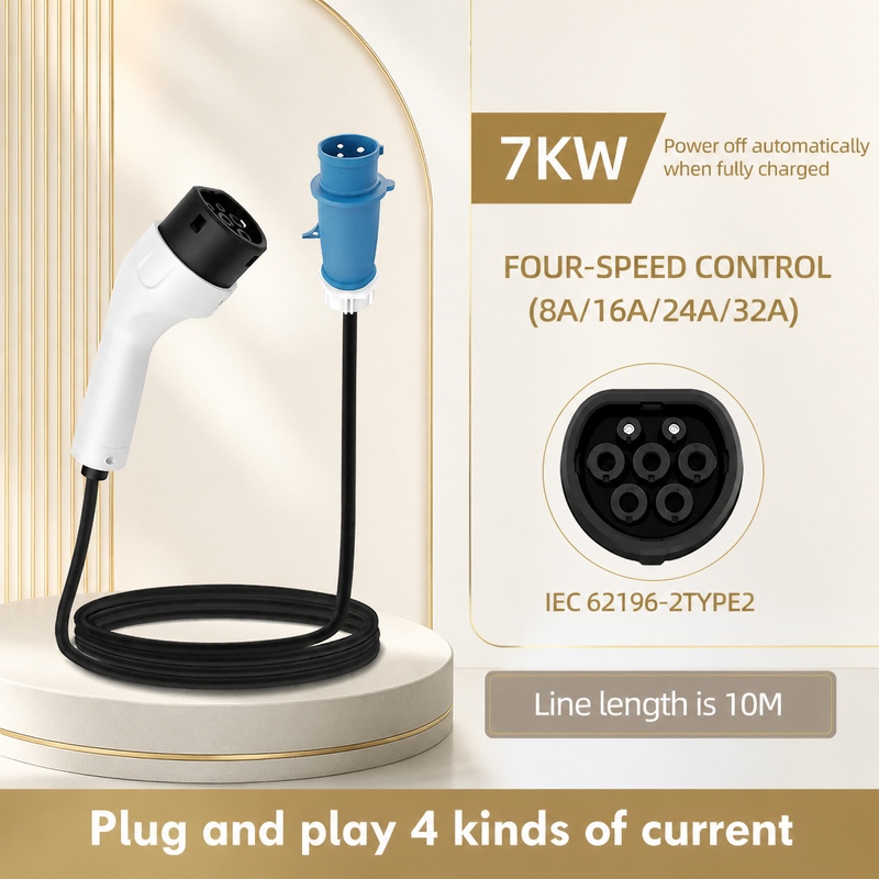 ROMADA 7KW 32A Pengisi Daya Po - Portable Ev Charger 32A Type 2 Cee Plug ulasan dan harga