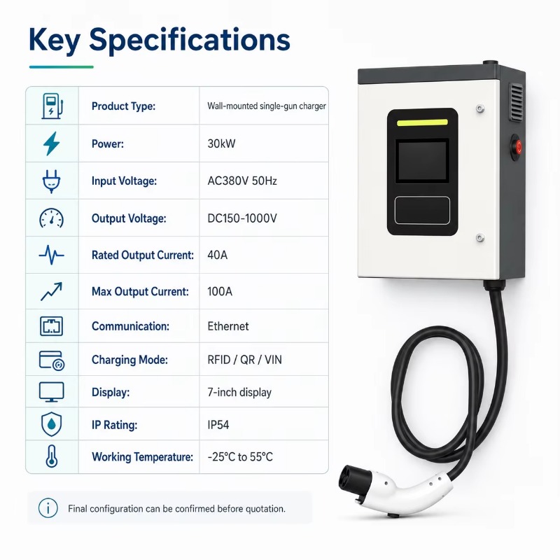 Stasiun Pengisian Daya Kendara - Dc Fast Charger 30Kw Wallbox Commercial ulasan dan harga